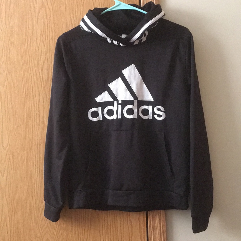 Black and White Addidas Hoodie